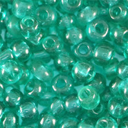 Glas rocailles kralen 6/0 (4mm) Transparent petrol green